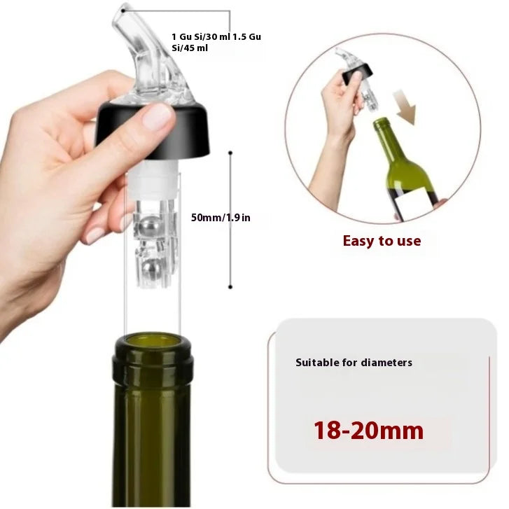 Quantitative Plastic Steel Ball Pourer 20Ml 30Ml 45Ml Reusable Bar Accessories-Red Wine Whiskey Decanter Drinkware Accessories